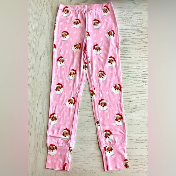 Festive Pink Red Santa Little Girl’s Long Sleeve Christmas Bamboo Pajamas Set 5T - Picture 5 of 6